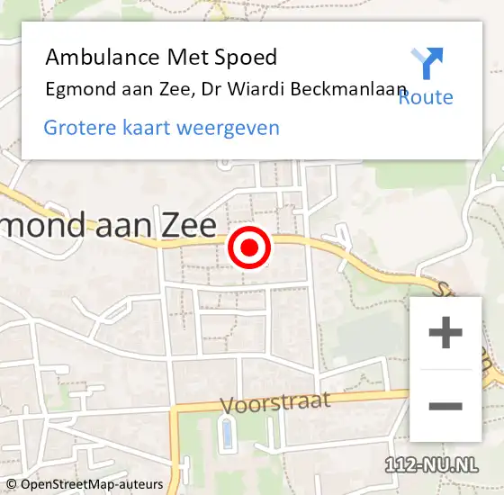 Locatie op kaart van de 112 melding: Ambulance Met Spoed Naar Egmond aan Zee, Dr Wiardi Beckmanlaan op 13 november 2015 16:44