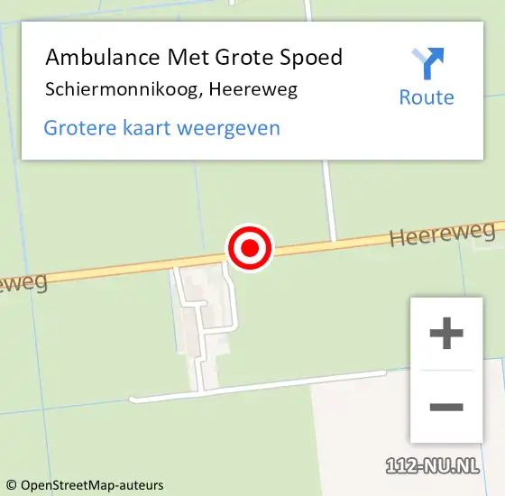 Locatie op kaart van de 112 melding: Ambulance Met Grote Spoed Naar Schiermonnikoog, Heereweg op 14 september 2013 01:00