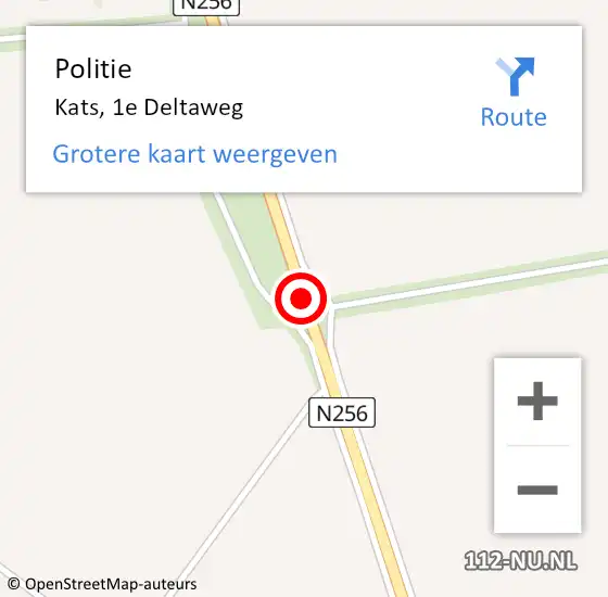 Locatie op kaart van de 112 melding: Politie Kats, 1e Deltaweg op 13 november 2015 17:24