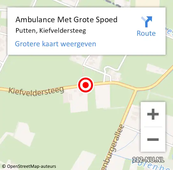 Locatie op kaart van de 112 melding: Ambulance Met Grote Spoed Naar Putten, Kiefveldersteeg op 13 november 2015 18:10