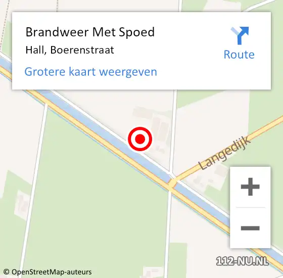 Locatie op kaart van de 112 melding: Brandweer Met Spoed Naar Hall, Boerenstraat op 13 november 2015 18:21