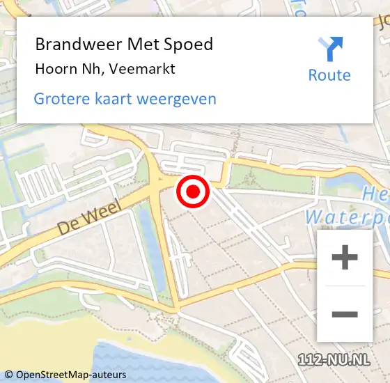 Locatie op kaart van de 112 melding: Brandweer Met Spoed Naar Hoorn Nh, Veemarkt op 13 november 2015 21:45