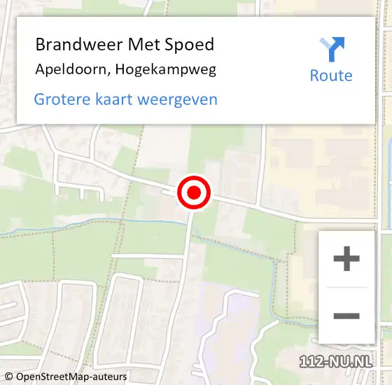 Locatie op kaart van de 112 melding: Brandweer Met Spoed Naar Apeldoorn, Hogekampweg op 13 november 2015 22:13