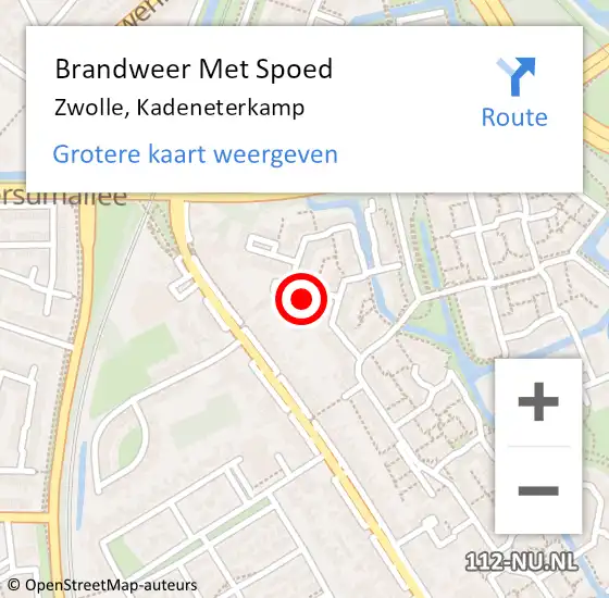 Locatie op kaart van de 112 melding: Brandweer Met Spoed Naar Zwolle, Kadeneterkamp op 13 november 2015 22:54