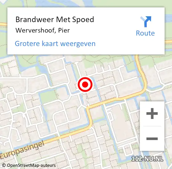 Locatie op kaart van de 112 melding: Brandweer Met Spoed Naar Wervershoof, Pier op 14 november 2015 00:33
