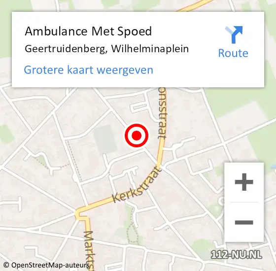 Locatie op kaart van de 112 melding: Ambulance Met Spoed Naar Geertruidenberg, Wilhelminaplein op 14 november 2015 02:46