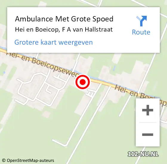 Locatie op kaart van de 112 melding: Ambulance Met Grote Spoed Naar Hei en Boeicop, F A van Hallstraat op 14 november 2015 14:38