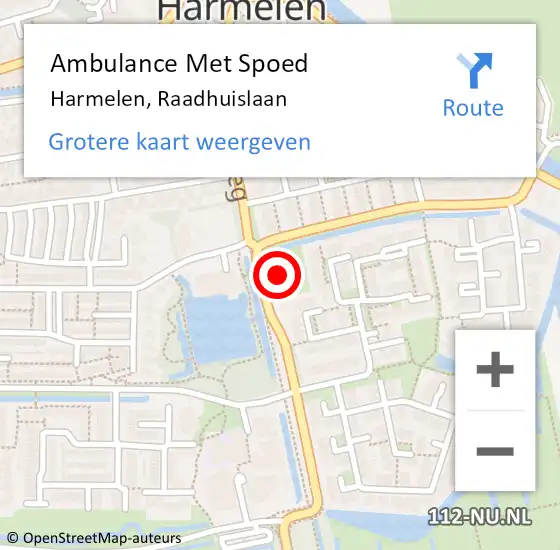 Locatie op kaart van de 112 melding: Ambulance Met Spoed Naar Harmelen, Raadhuislaan op 14 november 2015 16:47
