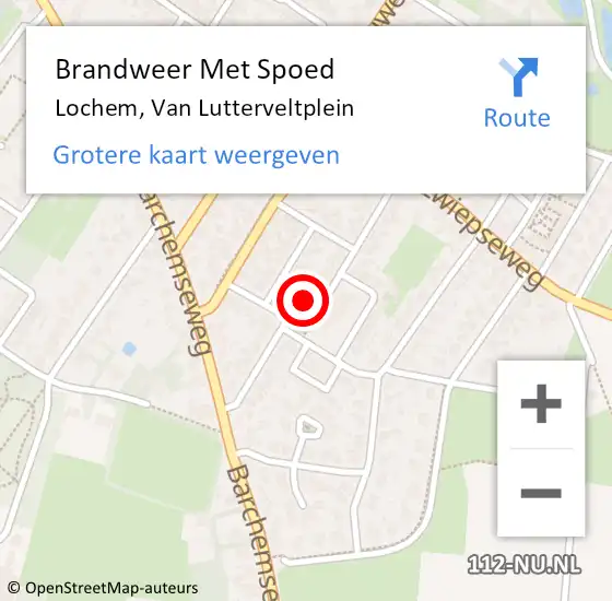 Locatie op kaart van de 112 melding: Brandweer Met Spoed Naar Lochem, Van Lutterveltplein op 14 november 2015 17:08