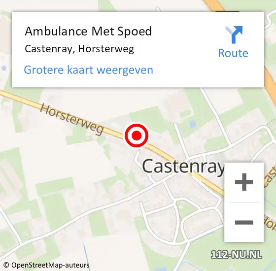 Locatie op kaart van de 112 melding: Ambulance Met Spoed Naar Castenray, Horsterweg op 26 november 2013 23:43