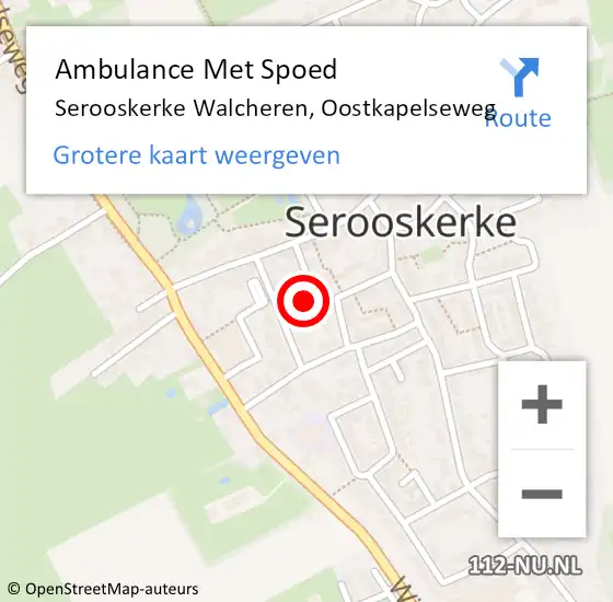 Locatie op kaart van de 112 melding: Ambulance Met Spoed Naar Serooskerke Walcheren, Dregmansstraat op 26 november 2013 23:54