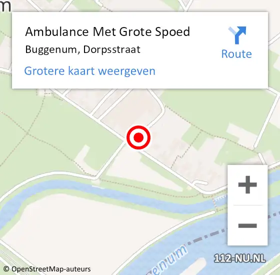 Locatie op kaart van de 112 melding: Ambulance Met Grote Spoed Naar Buggenum, Dorpsstraat op 14 november 2015 23:59