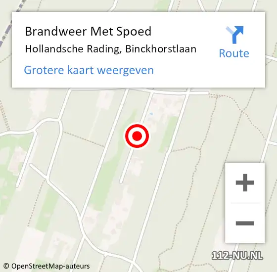 Locatie op kaart van de 112 melding: Brandweer Met Spoed Naar Hollandsche Rading, Binckhorstlaan op 15 november 2015 07:25