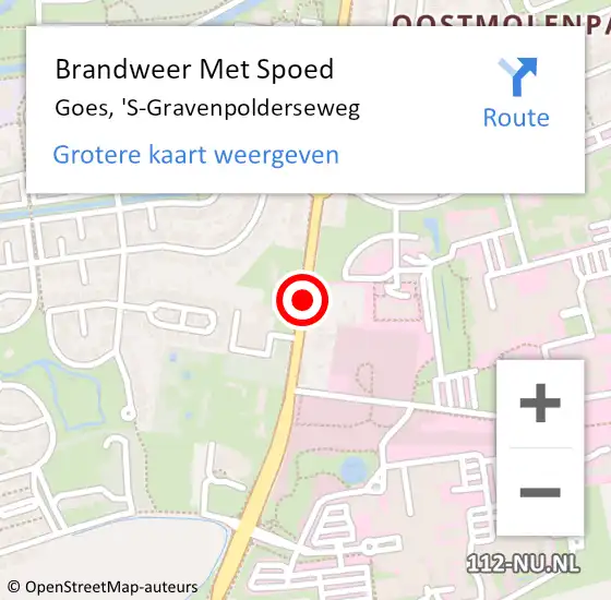 Locatie op kaart van de 112 melding: Brandweer Met Spoed Naar Goes, 'S-Gravenpolderseweg op 15 november 2015 07:49