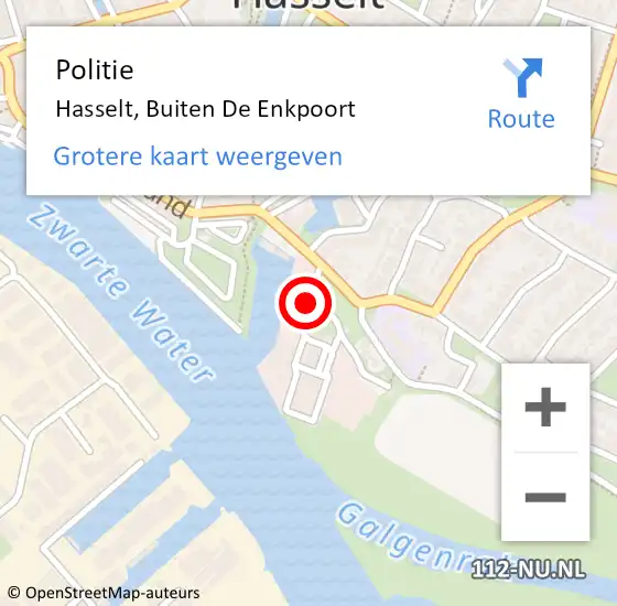 Locatie op kaart van de 112 melding: Politie Hasselt, Buiten De Enkpoort op 15 november 2015 09:56