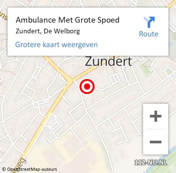 Locatie op kaart van de 112 melding: Ambulance Met Grote Spoed Naar Zundert, Turnstraat op 15 november 2015 10:03