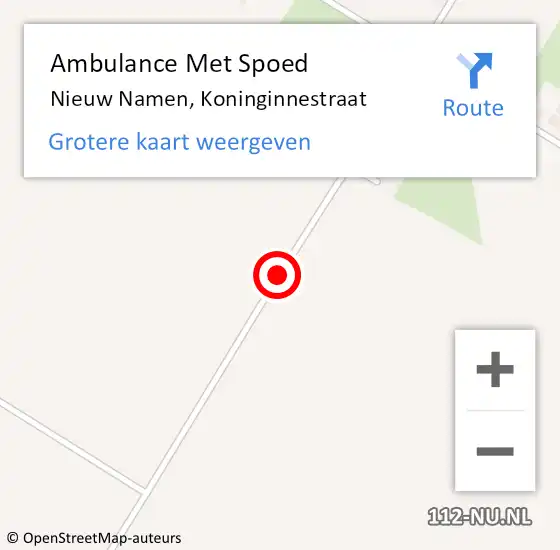 Locatie op kaart van de 112 melding: Ambulance Met Spoed Naar Nieuw Namen, Koninginnestraat op 15 november 2015 10:07