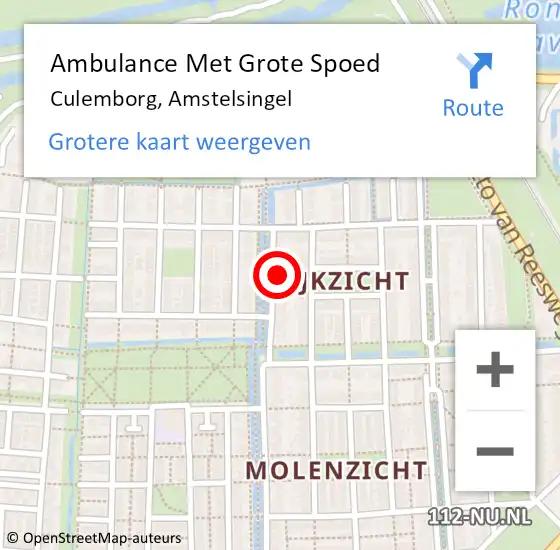 Locatie op kaart van de 112 melding: Ambulance Met Grote Spoed Naar Culemborg, Amstelsingel op 15 november 2015 11:06