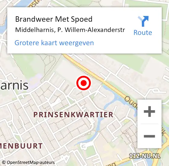 Locatie op kaart van de 112 melding: Brandweer Met Spoed Naar Middelharnis, P. Willem-Alexanderstr op 15 november 2015 11:19