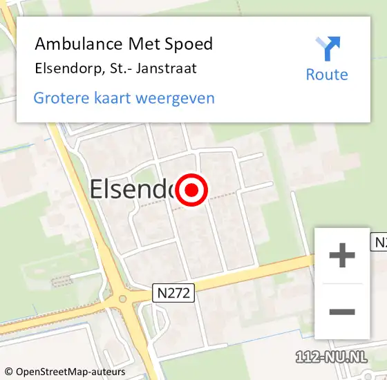 Locatie op kaart van de 112 melding: Ambulance Met Spoed Naar Elsendorp, St.- Janstraat op 15 november 2015 11:25