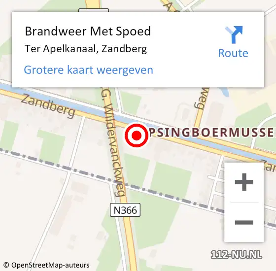 Locatie op kaart van de 112 melding: Brandweer Met Spoed Naar Ter Apelkanaal, Zandberg op 27 november 2013 01:27