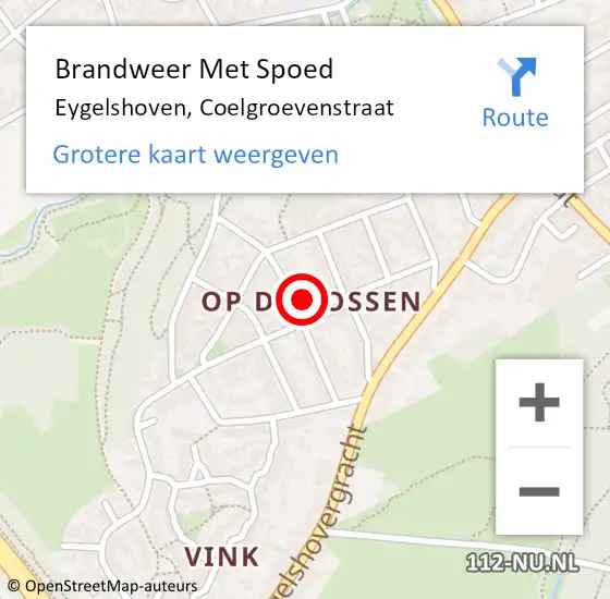 Locatie op kaart van de 112 melding: Brandweer Met Spoed Naar Eygelshoven, Coelgroevenstraat op 15 november 2015 12:07