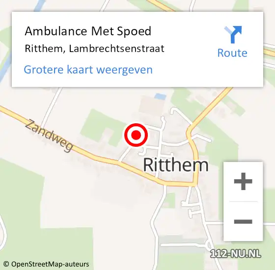 Locatie op kaart van de 112 melding: Ambulance Met Spoed Naar Ritthem, Lambrechtsenstraat op 15 november 2015 12:47