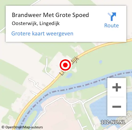 Locatie op kaart van de 112 melding: Brandweer Met Grote Spoed Naar Oosterwijk, Lingedijk op 15 november 2015 13:04