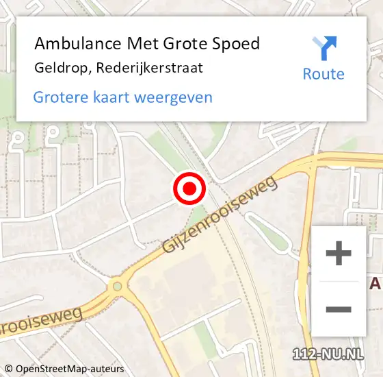 Locatie op kaart van de 112 melding: Ambulance Met Grote Spoed Naar Geldrop, Rederijkerstraat op 15 november 2015 14:36