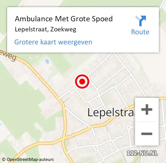 Locatie op kaart van de 112 melding: Ambulance Met Grote Spoed Naar Lepelstraat, Zoekweg op 15 november 2015 15:16