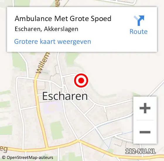 Locatie op kaart van de 112 melding: Ambulance Met Grote Spoed Naar Escharen, Akkerslagen op 15 november 2015 17:31