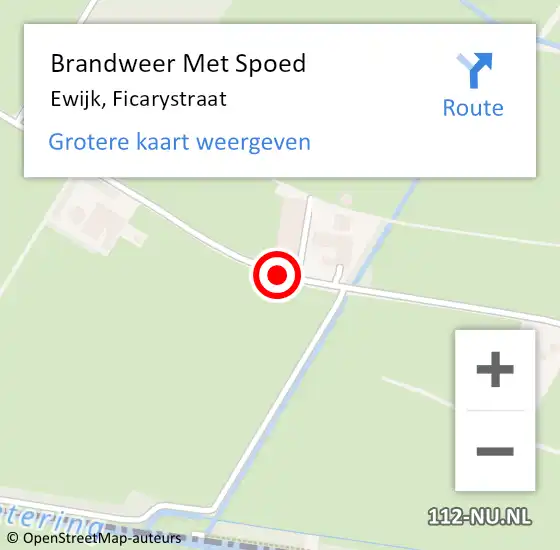 Locatie op kaart van de 112 melding: Brandweer Met Spoed Naar Ewijk, Ficarystraat op 15 november 2015 17:40