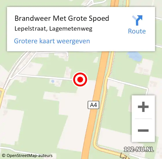 Locatie op kaart van de 112 melding: Brandweer Met Grote Spoed Naar Lepelstraat, Lagemetenweg op 15 november 2015 19:18