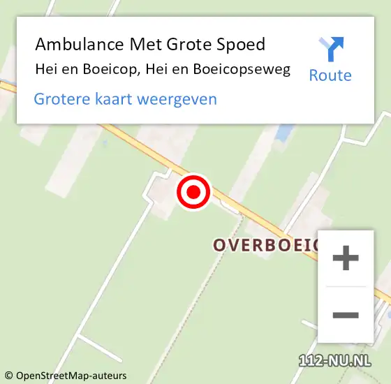 Locatie op kaart van de 112 melding: Ambulance Met Grote Spoed Naar Hei en Boeicop, Hei en Boeicopseweg op 27 november 2013 03:56