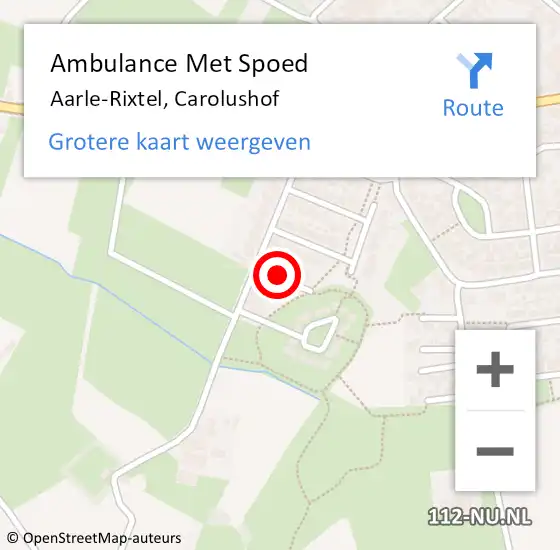 Locatie op kaart van de 112 melding: Ambulance Met Spoed Naar Aarle-Rixtel, Carolushof op 15 november 2015 22:15