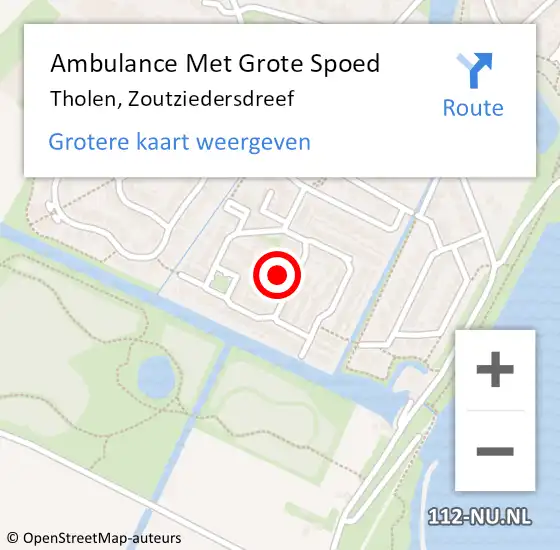 Locatie op kaart van de 112 melding: Ambulance Met Grote Spoed Naar Tholen, Zoutziedersdreef op 16 november 2015 02:59