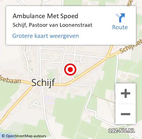 Locatie op kaart van de 112 melding: Ambulance Met Spoed Naar Schijf, Pastoor van Loonenstraat op 27 november 2013 05:32