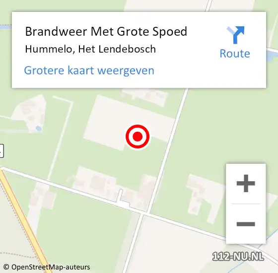 Locatie op kaart van de 112 melding: Brandweer Met Grote Spoed Naar Hummelo, Het Lendebosch op 16 november 2015 06:57