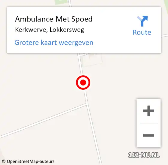 Locatie op kaart van de 112 melding: Ambulance Met Spoed Naar Kerkwerve, Lokkersweg op 16 november 2015 11:00