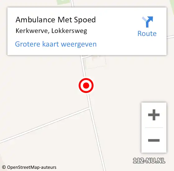 Locatie op kaart van de 112 melding: Ambulance Met Spoed Naar Kerkwerve, Lokkersweg op 16 november 2015 11:03