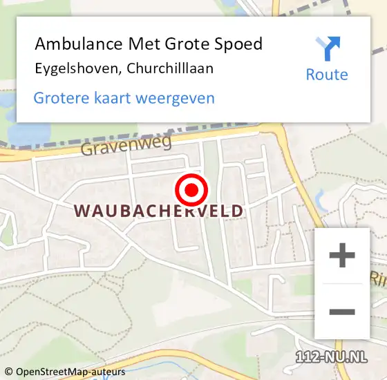Locatie op kaart van de 112 melding: Ambulance Met Grote Spoed Naar Eygelshoven, Churchilllaan op 27 november 2013 07:41