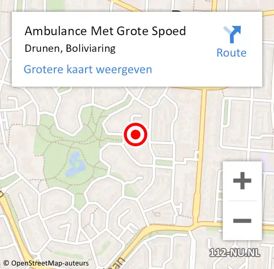 Locatie op kaart van de 112 melding: Ambulance Met Grote Spoed Naar Drunen, Boliviaring op 16 november 2015 13:05