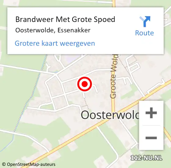 Locatie op kaart van de 112 melding: Brandweer Met Grote Spoed Naar Oosterwolde, Essenakker op 16 november 2015 13:42