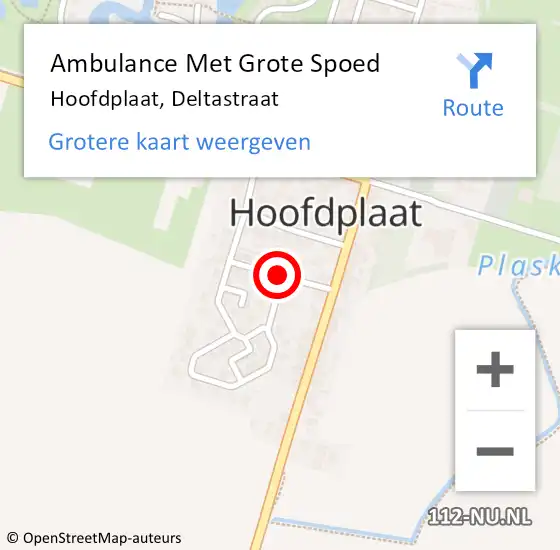 Locatie op kaart van de 112 melding: Ambulance Met Grote Spoed Naar Hoofdplaat, Deltastraat op 16 november 2015 14:02