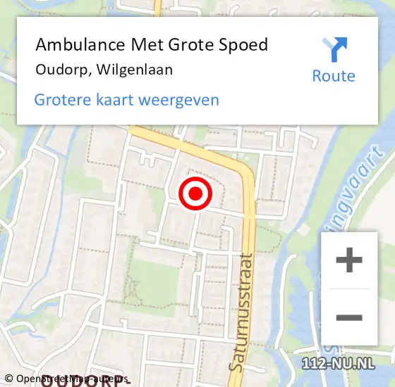 Locatie op kaart van de 112 melding: Ambulance Met Grote Spoed Naar Oudorp, Wilgenlaan op 27 november 2013 08:00