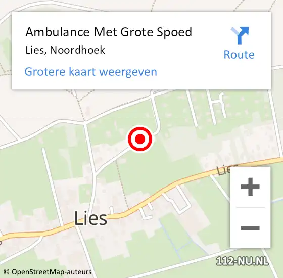 Locatie op kaart van de 112 melding: Ambulance Met Grote Spoed Naar Lies, Noordhoek op 16 november 2015 15:21