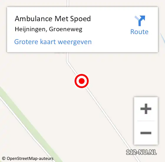 Locatie op kaart van de 112 melding: Ambulance Met Spoed Naar Heijningen, Groeneweg op 16 november 2015 17:01