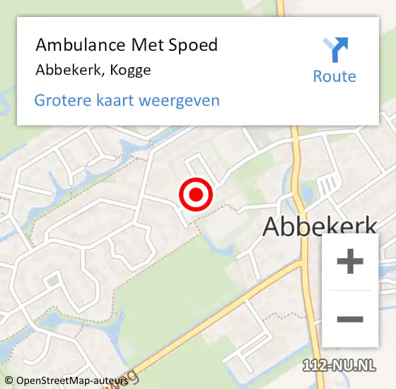 Locatie op kaart van de 112 melding: Ambulance Met Spoed Naar Abbekerk, Kogge op 16 november 2015 18:06