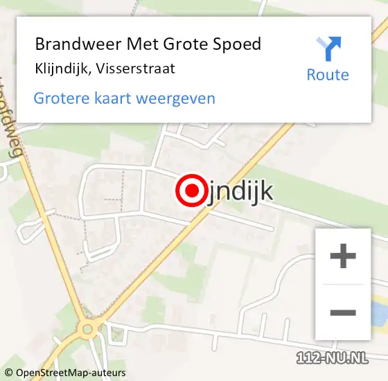 Locatie op kaart van de 112 melding: Brandweer Met Grote Spoed Naar Klijndijk, Visserstraat op 16 november 2015 19:57