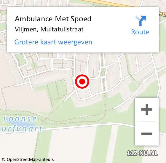 Locatie op kaart van de 112 melding: Ambulance Met Spoed Naar Vlijmen, Multatulistraat op 16 november 2015 20:14